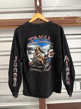 Harley-Davidson Taku Juneau Alaska Long Sleeve Graphic T-Shirt Black